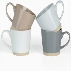 Coffee Mugs for 4, 12 oz Mug Set, Dringking Cup with Handle for Coffee