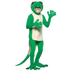 Gecko Adult Costume Green Tail Shirt Pants Gloves and Headpiece
