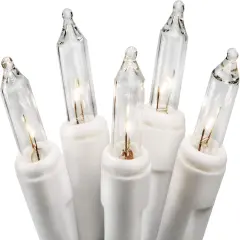 Clear 35 Count Christmas String Lights on White Wire Cord