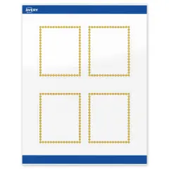 Avery Printable Rectangle Labels, Gold Beads, 4" x 3-1/3", Glossy White Rectangle Labels, Permanent, Laser/Inkjet, 40ct, Great for Product Labels