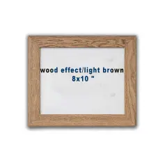 8x10" Light Brown Wood-Effect Frame with Acid-Free Mat & Plastic Front &ndash; For Hanging or Standing, ALFTA Hook Compatible