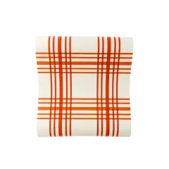 Fall Plaid Table Runner Cream & Burnt Gingham &ndash; 16" x 10ft, Perfect for Thanksgiving & Autumn Entertaining