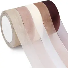 5 Rolls Organza Ribbon 1" x 25 Yd Each Roll, Fall Sheer Chiffon Ribbon, Transparent Sheer Ribbon for Gift Wrapping, Bouquet, Wedding, Party Decoration