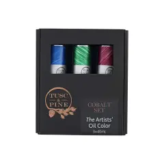 Tusc & Pine Artist Oil Paint - Cobalt Colors, Set of 3 40 ml, Non-Yellowing, Rich & Creamy Consistency, Maximum Pigment Load, Small Batch Milled Oil Paints Made in the USA for Professional Artists