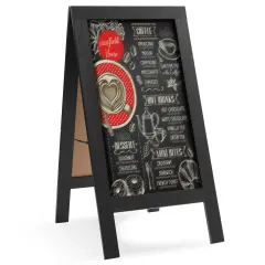 Casafield A Frame Chalkboard Sign, 40" x 20" Double-Sided Magnetic Menu Board for Restaurants, Sandwich Shops, Caf&eacute;s, Sidewalks, Weddings