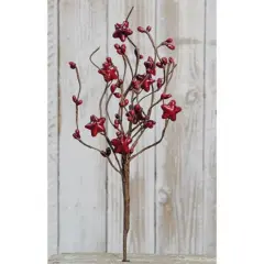 12" Americana Star Pick with Burgundy Pip Berries Ideal for Seasonal Displays or Everyday Home Decor