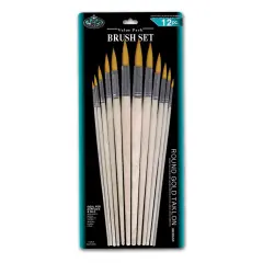RSET-9604 | 12pc Gold Taklon Round Brush Set