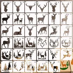 35 Pack Deer Stencils