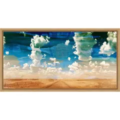 Country Road by Sisa Jasper 27-in. W x 14-in. H. Canvas Wall Art Print Framed in Natural