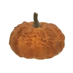 Orange Textured Styrofoam Pumpkin with Detailed Stem, Lightweight Fall Decor