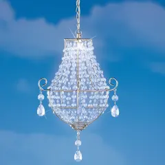 Collections Etc Solar Powered Blue Chandelier Garden Mobile