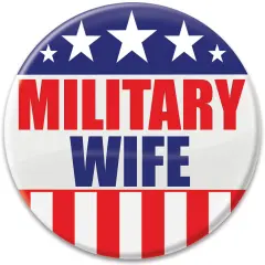 6 Pack Bulk Military Wife Button