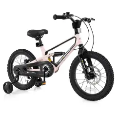 16 Inch Pink Kids Bike, Lightweight Design with Detachable Training Wheels, Ideal for Ages 4 to 7