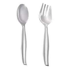 Silver Disposable Plastic Serving Flatware Set (150 Pairs)