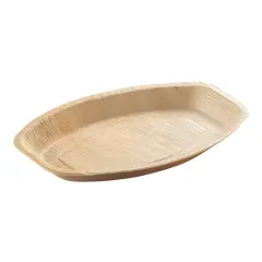 Oval Natural Palm Leaf Eco-Friendly Disposable Trays - 9" x 13" (100 Trays)