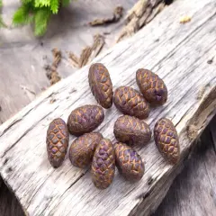 *10* 13x8mm Copper Washed Purple Pine Cone Beads