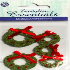 Sandylion Christmas Wreaths Dimensional Stickers