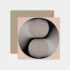 Pink and Black Square Abstract Art Card