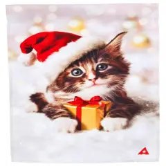 Precious Kitten Santa Hat Garden Flag 2 Sided Christmas