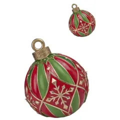 15.5" Oversized Red and Green Christmas Ornament &ndash; Festive Decor