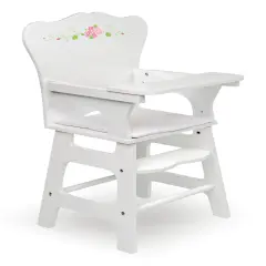 Badger Basket Doll High Chair with Padded Seat - White Rose