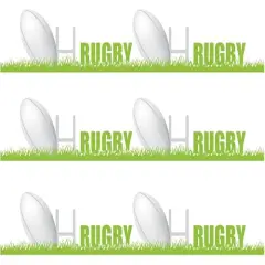 Rugby Edible Image Edible cake border 3 Strips 2.5x10.5 inchs in size