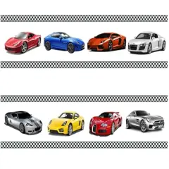 Fast Car Supercars Edible Image cake border 2 Strips per sheet 3.5x10.5 inchs