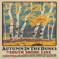 Autumn in the Dunes - Vintage South Shore Travel Poster Prints