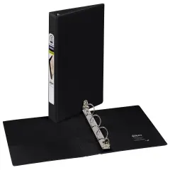 Avery Mini Durable View Binder, 1" Round Rings, 175-Sheet Capacity, 5-1/2" x 8-1/2", DuraHinge, Black (17167)