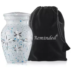 Mini Keepsake Cremation Urns for Human Ashes, Set of 6 Silver and Gold with Case