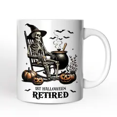 Funny Retired Skeleton Mug, Halloween Mug Gift