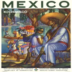 Mexico Xochimilco Vintage Travel Poster Prints