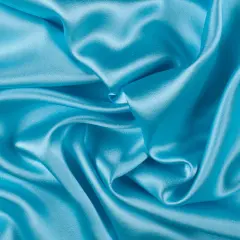 1 Yard Angel Blue Silk Crepe Back Satin Opulent Smooth Soft Draped Fabric 44 inch Width