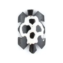 The Bead Chest Spotted Turtle Batik Bone Pendant 29mm Kenya African Black and White Large Hole Handmade