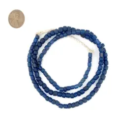 The Bead Chest Indonesian Glass Beads, Small Java Bali 4mm Spacers Jewelry Making Supplies for Necklaces, Bracelets, DIY Crafts (Vintage Cobalt Blue)