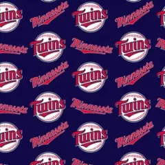 Licensed MLB Minnesota Twins Navy Cotton 6644-B Fabric by the Yard