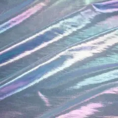 Opal Foiled Spandex Fabric Blue/Rainbow