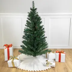 Northlight Pre-Lit Medium Multi-Color Fiber Optic Pine Christmas Tree - 4' Green