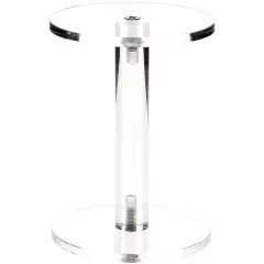 Plymor Clear Acrylic Round Barbell Pedestal Display Riser 4.25 inches (Height) x 4.5 inches (Depth) (3/16 inches thick)