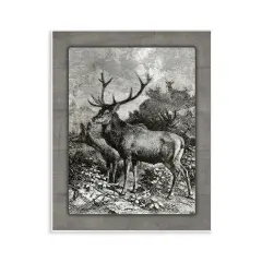 Stupell Industries Vintage Forest Elk Scenery Wall Plaque By Lettered and Lined