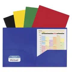 C Line Two-Pocket Folders - Assorted, 8-1/2" x 11", Pkg of 10