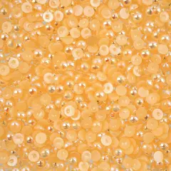 Crystal Lane DIY SS16(4mm) Plastic Pearl Flatback Rhinestones, 975pcs Orange AB