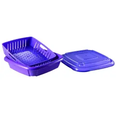 Hutzler 3-in-1 Bitty Box Berry Keeper, Berry Colander & Saver Container, 9oz / 1 Cup Capacity Purple