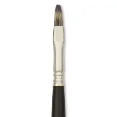 Escoda Vintage Synthetic Brush - Flat, Long Handle, Size 6