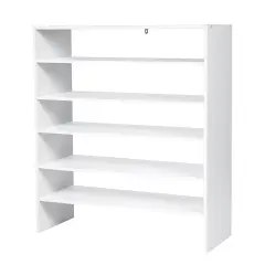 Costway 3 PCS Stackable Shoe Rack 31-Inch Horizontal Organizer 2-tier StorageShelf WhiteBrown