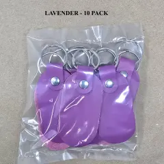 Oval Leather Keychains Kit &ndash; Full-Grain Latigo, 10-Pack, Engraving & Foil Stamping Ready, DIY Personalized Keyrings Lavender