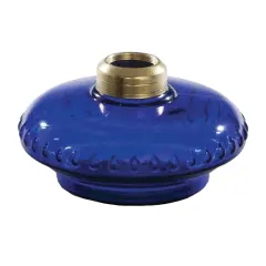 B & P Bracket Wall Shelf Kerosene Oil Lamp Glass Font Fount 5.75 in Cobalt Blue