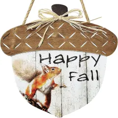 Happy Fall Sign Wooden Autumn Harvest Hanging Decor