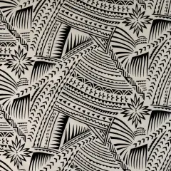 1 Yard Traditional Polynesian Tattoo Flocking Fabric 60 Inch Width Black/White