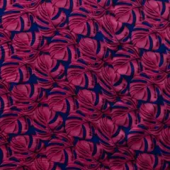 1 Yard All Over Monstera Leaf Polyester Fabric 45 Inch Width Magenta/Royal
